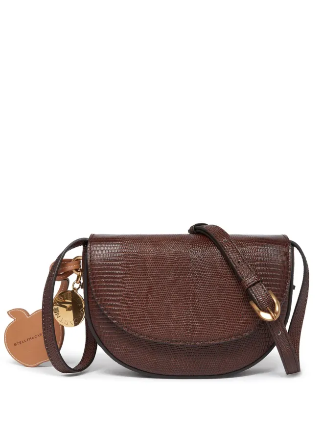 Stella McCartney Stella McCartney フレイム スケールエンボスショルダーバッグ ブラウンの商品画像