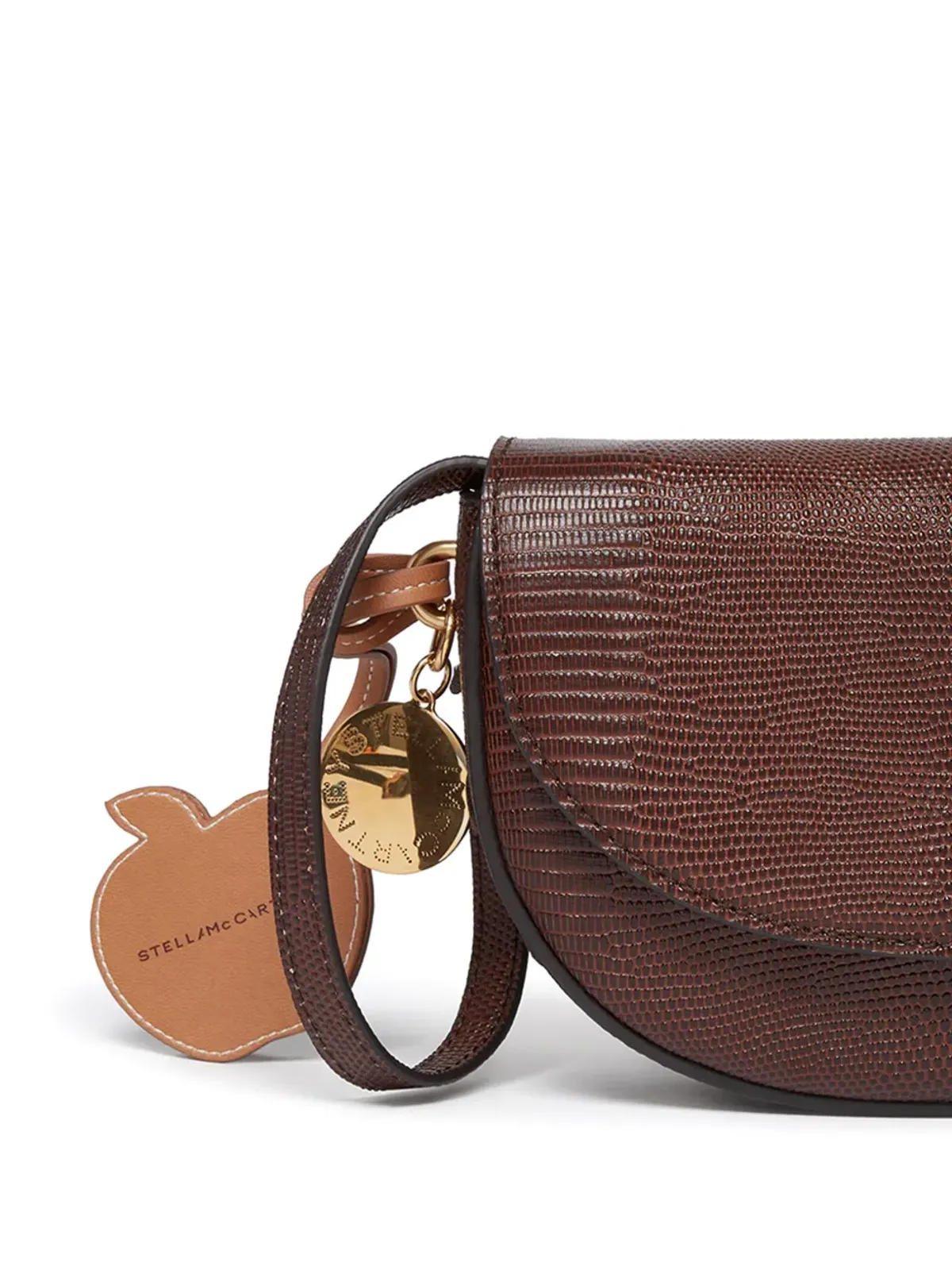 Stella McCartney フレイム スケールエンボスショルダーバッグ ブラウン - 画像2