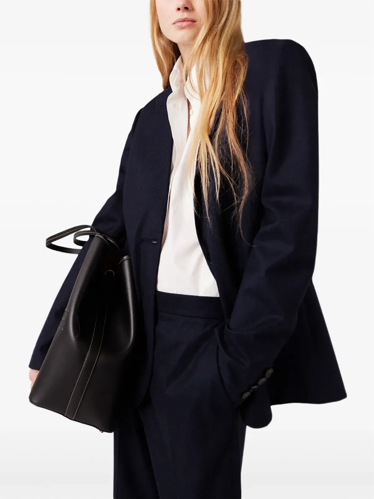 Stella McCartney フランネル生地のシングルブレスト ブレザー ブルー - 画像2