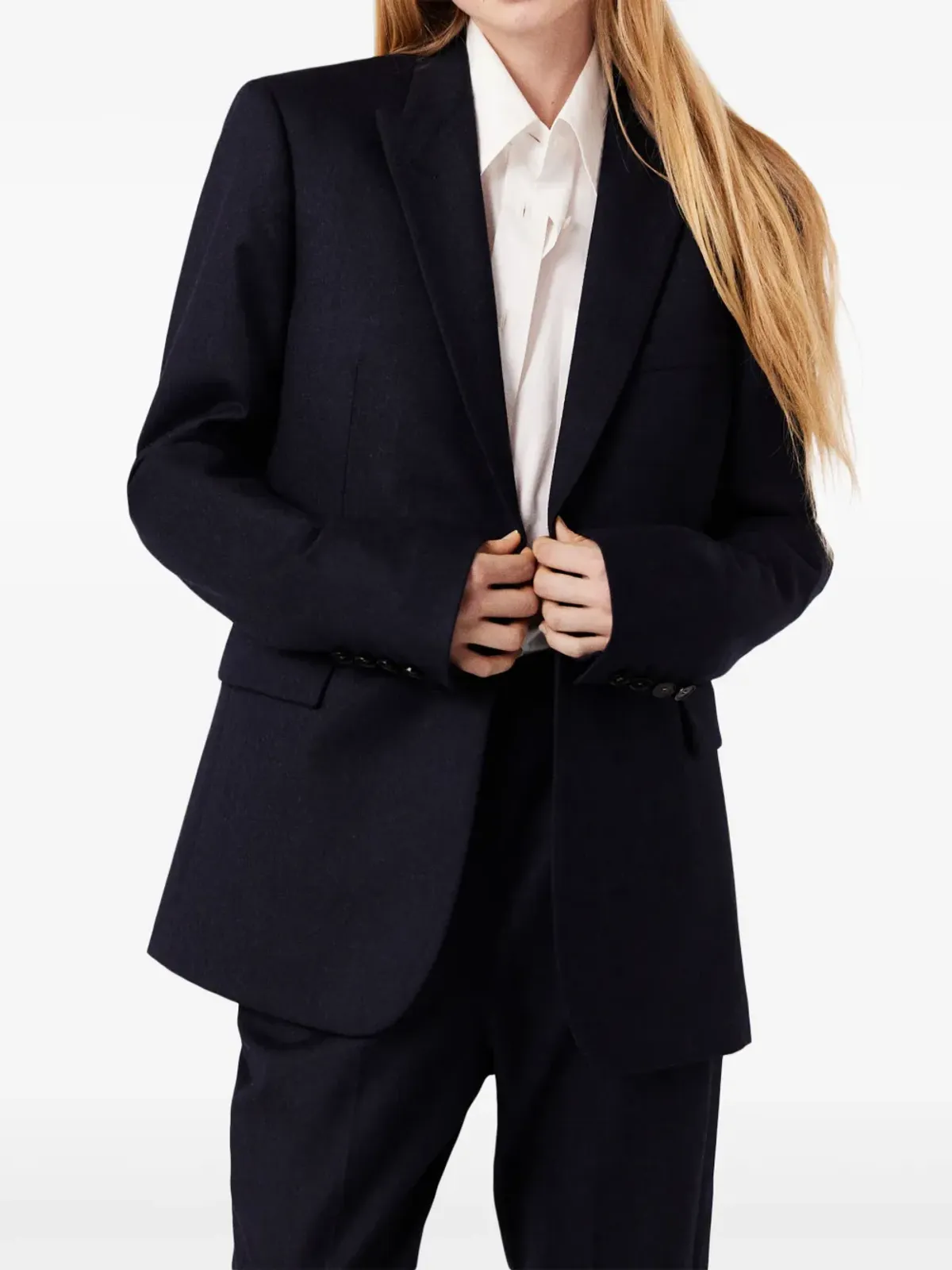Stella McCartney フランネル生地のシングルブレスト ブレザー ブルー - 画像4