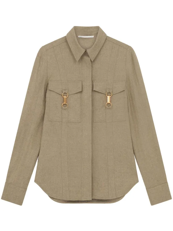 Stella McCartney Stella McCartney フランネルウールシャツ - ニュートラル系の商品画像