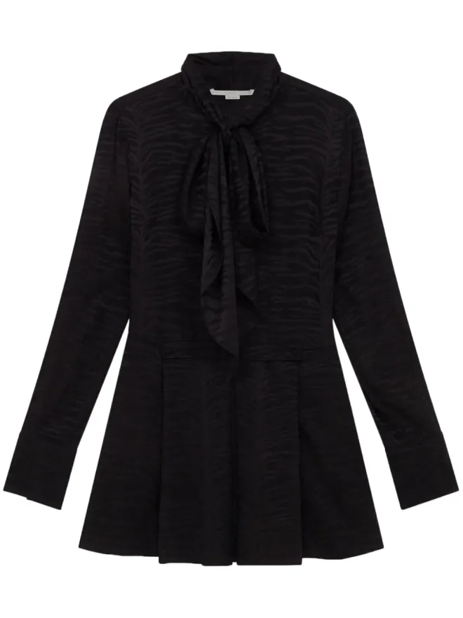 Stella McCartney Stella McCartney タイガープリントのオーガニックシルク ミニドレス - ブラックの商品画像