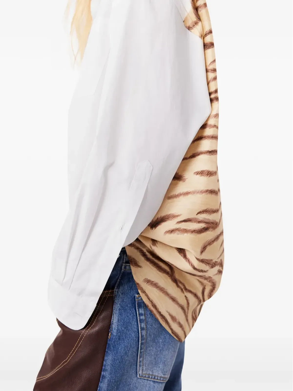 Stella McCartney タイガープリント オーバーサイズ シルク シャツ - 画像5