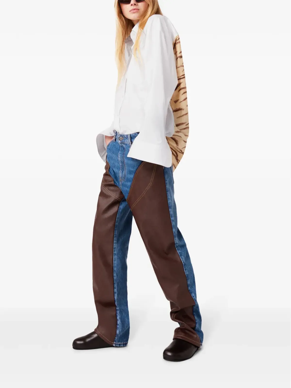 Stella McCartney タイガープリント オーバーサイズ シルク シャツ - 画像2