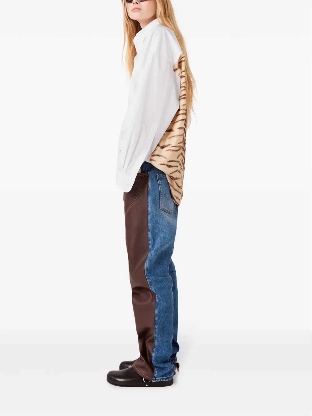 Stella McCartney タイガープリント オーバーサイズ シルク シャツ - 画像3