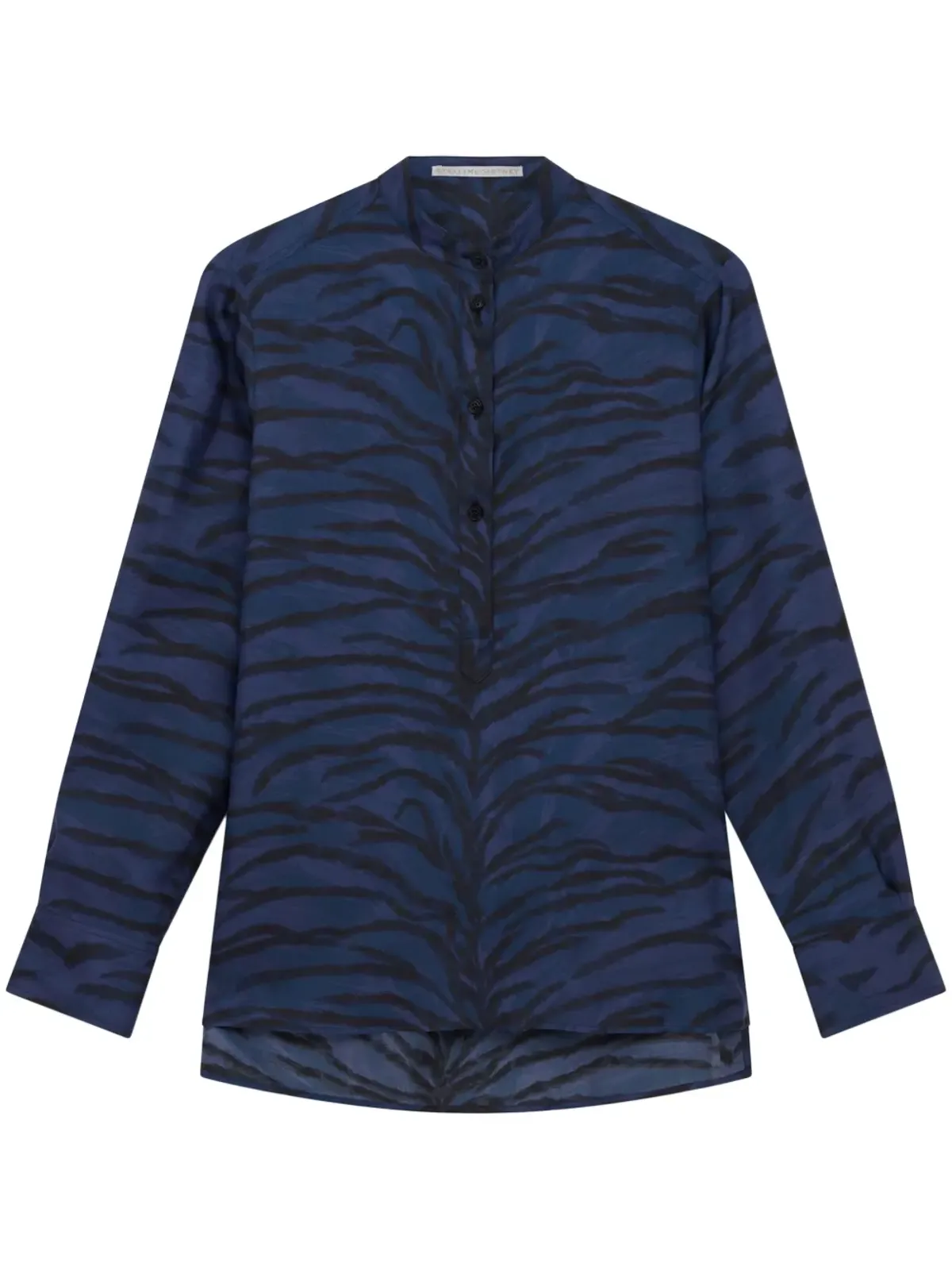 Stella McCartney タイガープリント シルクシャツ ブルー - 画像1