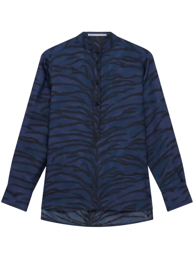 Stella McCartney Stella McCartney タイガープリント シルクシャツ ブルーの商品画像