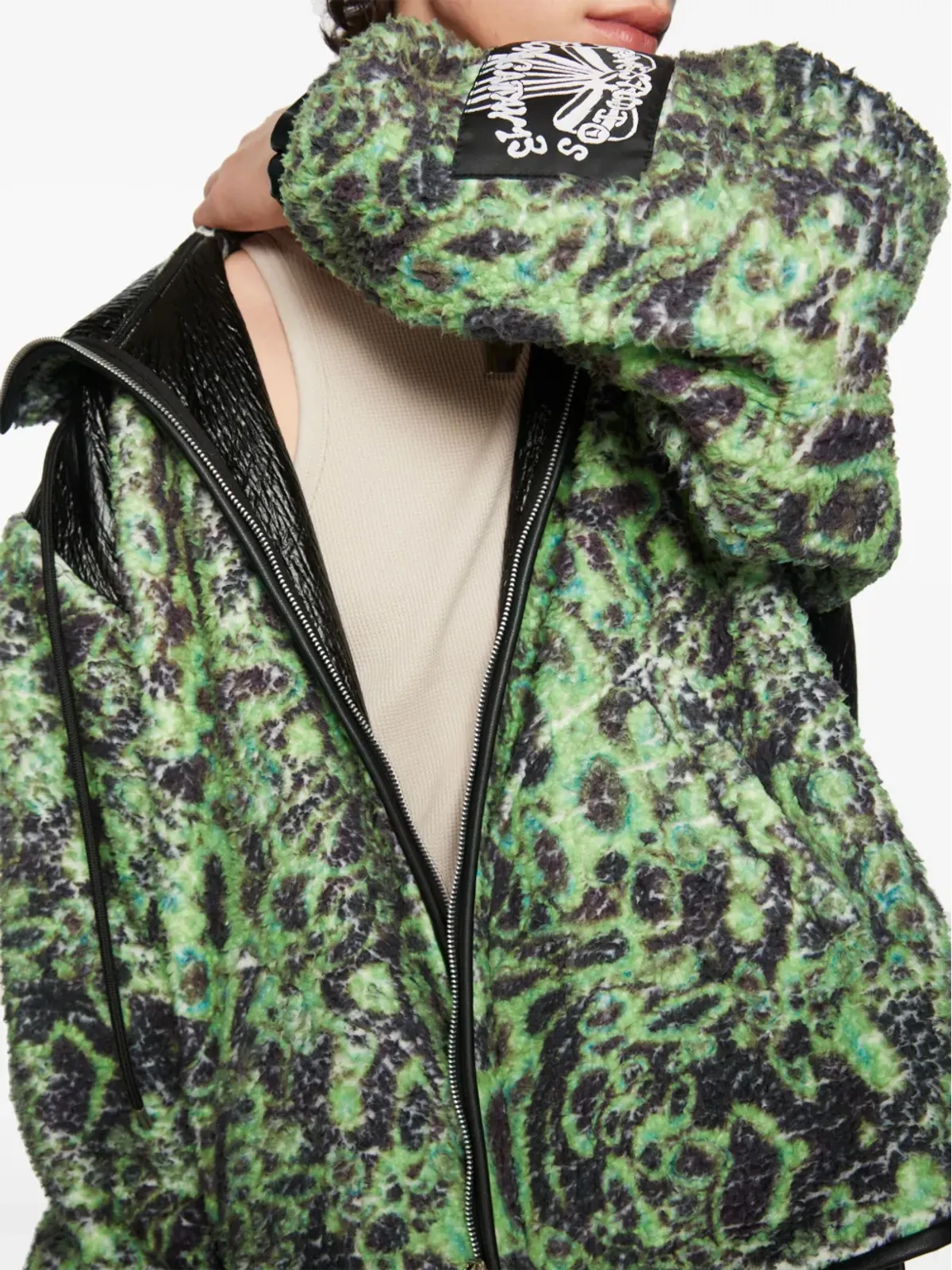 Acne Studios プリントフリース フード付きジャケット - 画像5