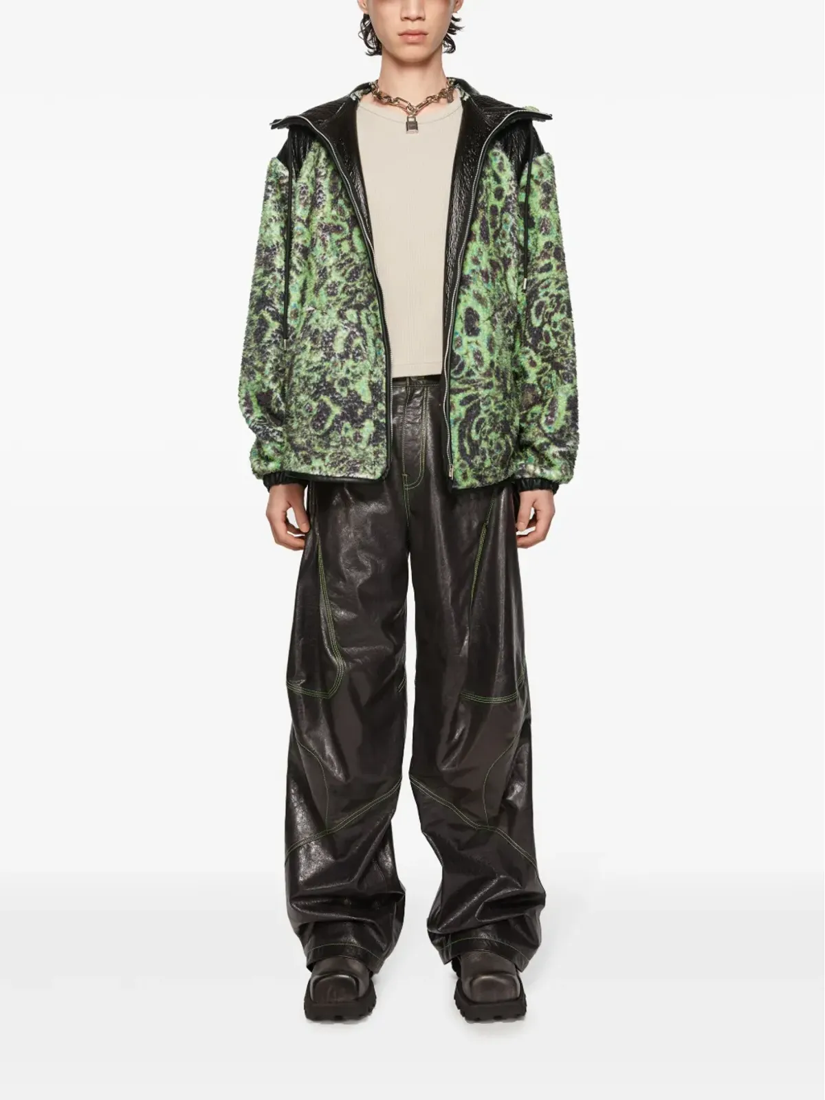 Acne Studios プリントフリース フード付きジャケット - 画像2