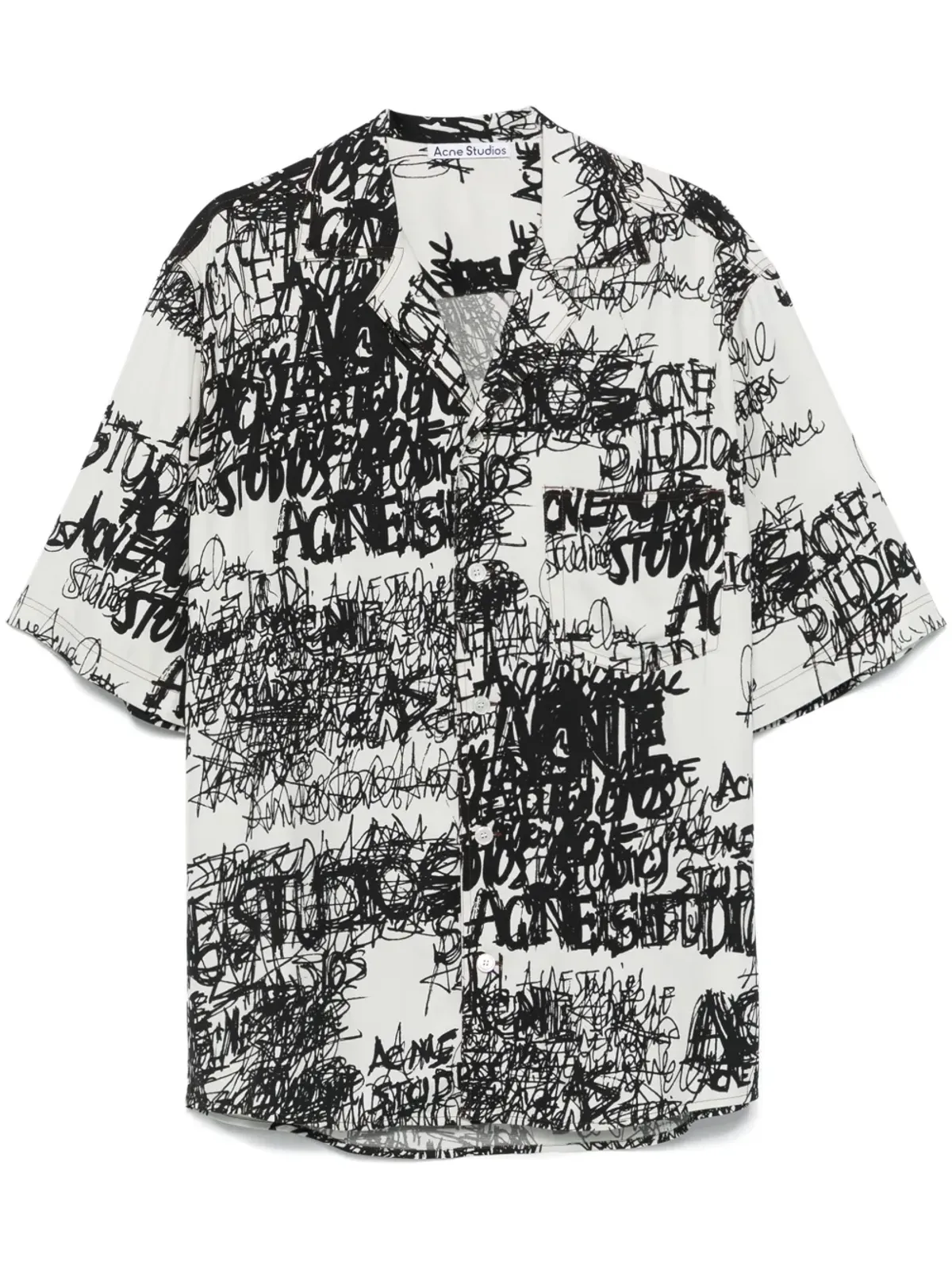 Acne Studios プリントボタンアップシャツ（グレー） - 画像1