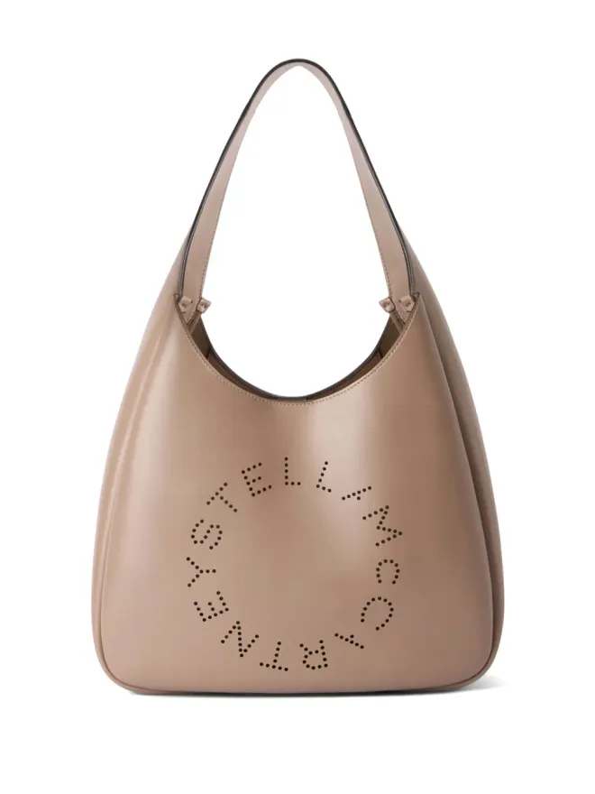 Stella McCartney Stella McCartney ロゴ入りスラウチーショルダーバッグ ブラウンの商品画像