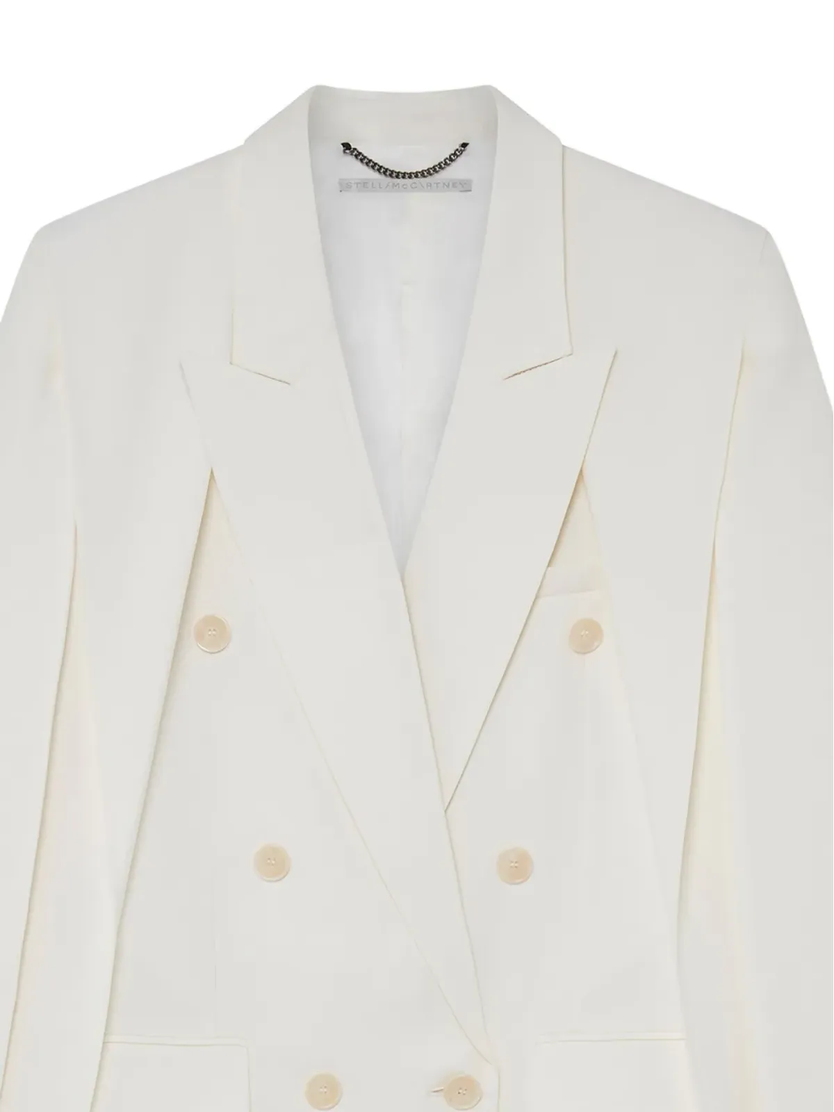 Stella McCartney ケープ風ウールブレンドブレザー ホワイト - 画像2
