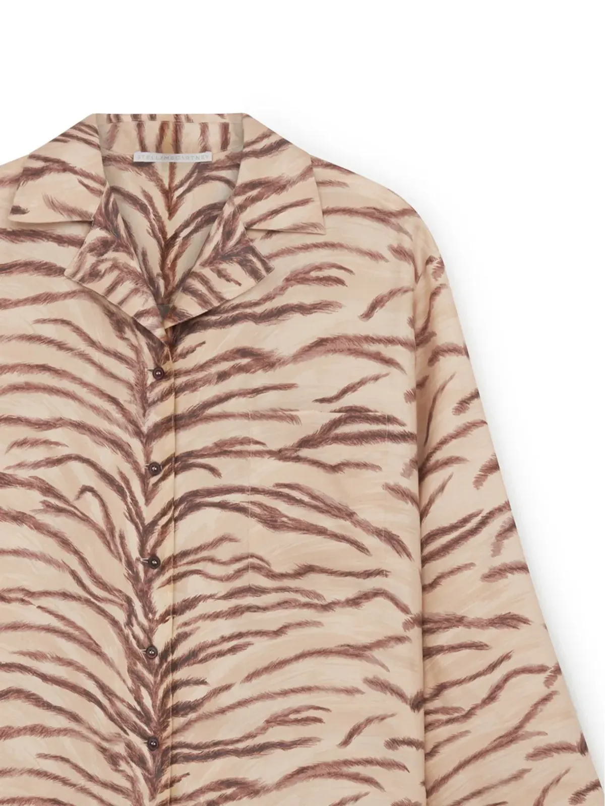 Stella McCartney タイガープリント シルク パジャマシャツ - ニュートラルカラー - 画像2