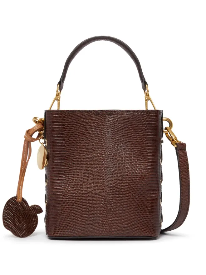 Stella McCartney Stella McCartney ロゴチャーム付きフェイクレザー バケットバッグの商品画像