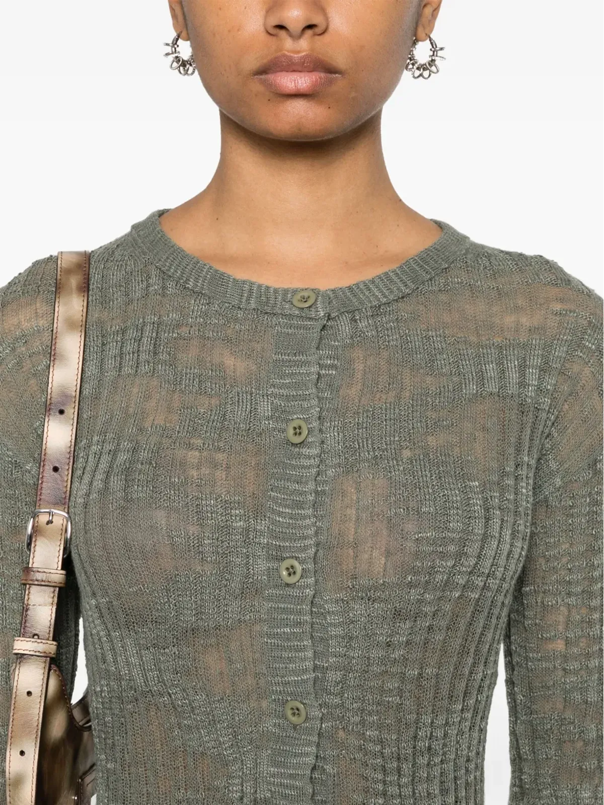Acne Studios リブ編みセミシアーカーディガン - 画像5