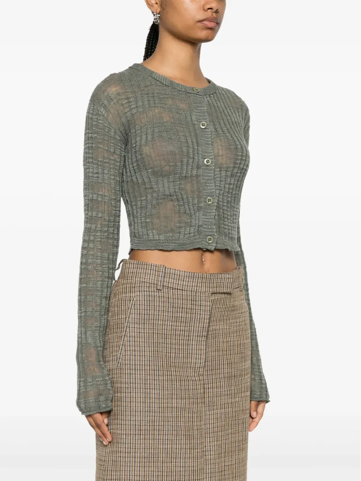 Acne Studios リブ編みセミシアーカーディガン - 画像3