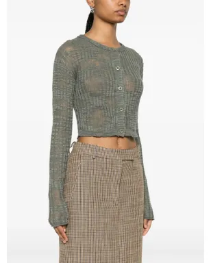 Acne Studios リブ編みセミシアーカーディガン - サムネイル3