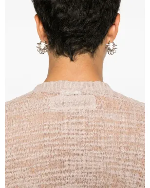 Acne Studios 半透明パネル付きリブニットカーディガン - ピンク - サムネイル5
