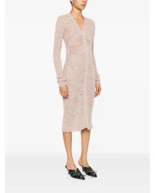 Acne Studios 半透明パネル付きリブニットカーディガン - ピンク - サムネイル3