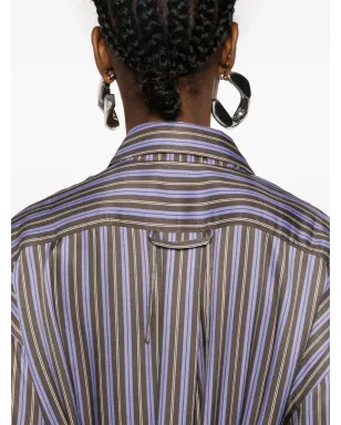 Acne Studios ストライプ柄ミディ シャツドレス パープル - サムネイル5