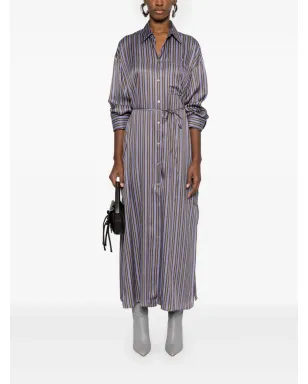 Acne Studios ストライプ柄ミディ シャツドレス パープル - サムネイル2
