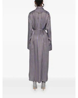 Acne Studios ストライプ柄ミディ シャツドレス パープル - サムネイル4