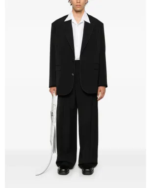 Acne Studios コントラストステッチ テーラードパンツ - ブラック - サムネイル2