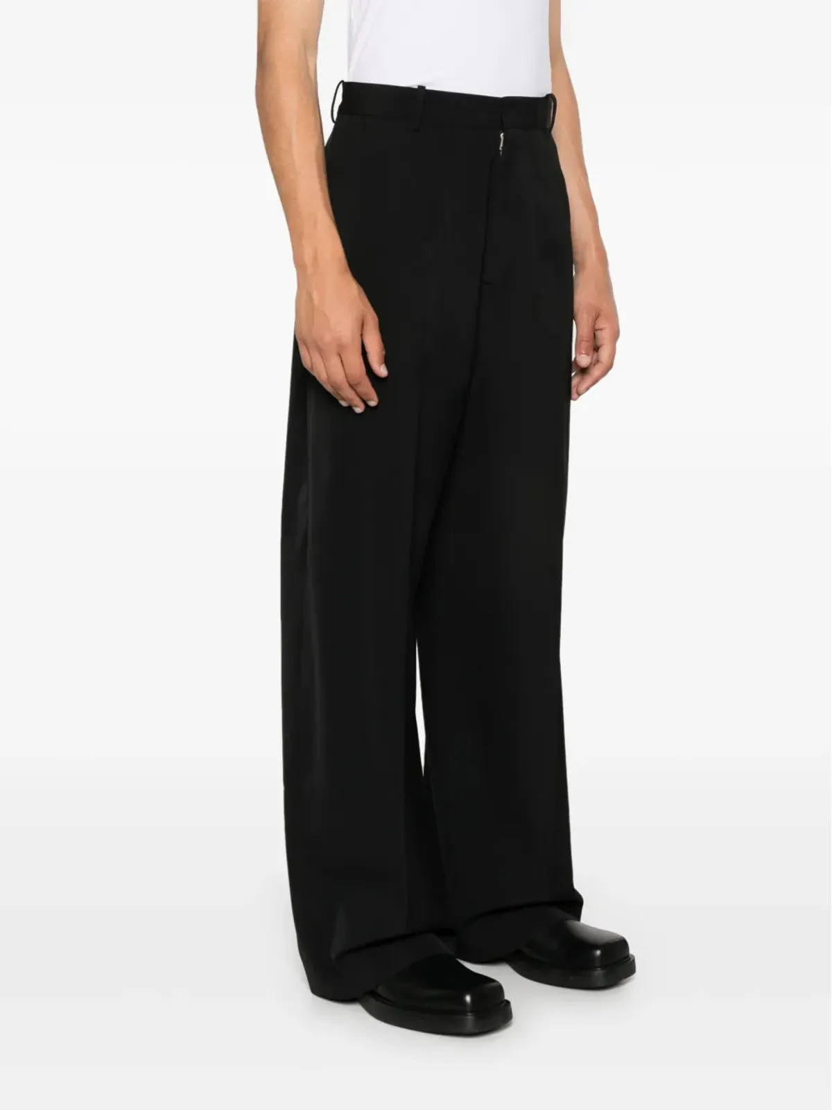 Acne Studios コントラストステッチ テーラードパンツ - ブラック - 画像3