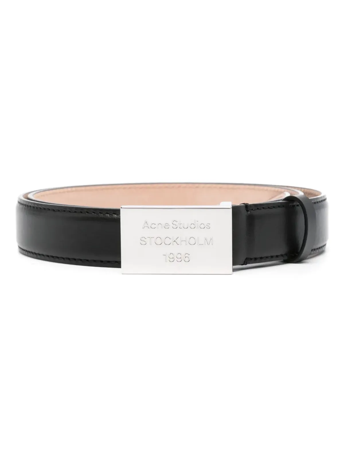 Acne Studios ロゴ刻印レザーベルト - ブラック - 画像1