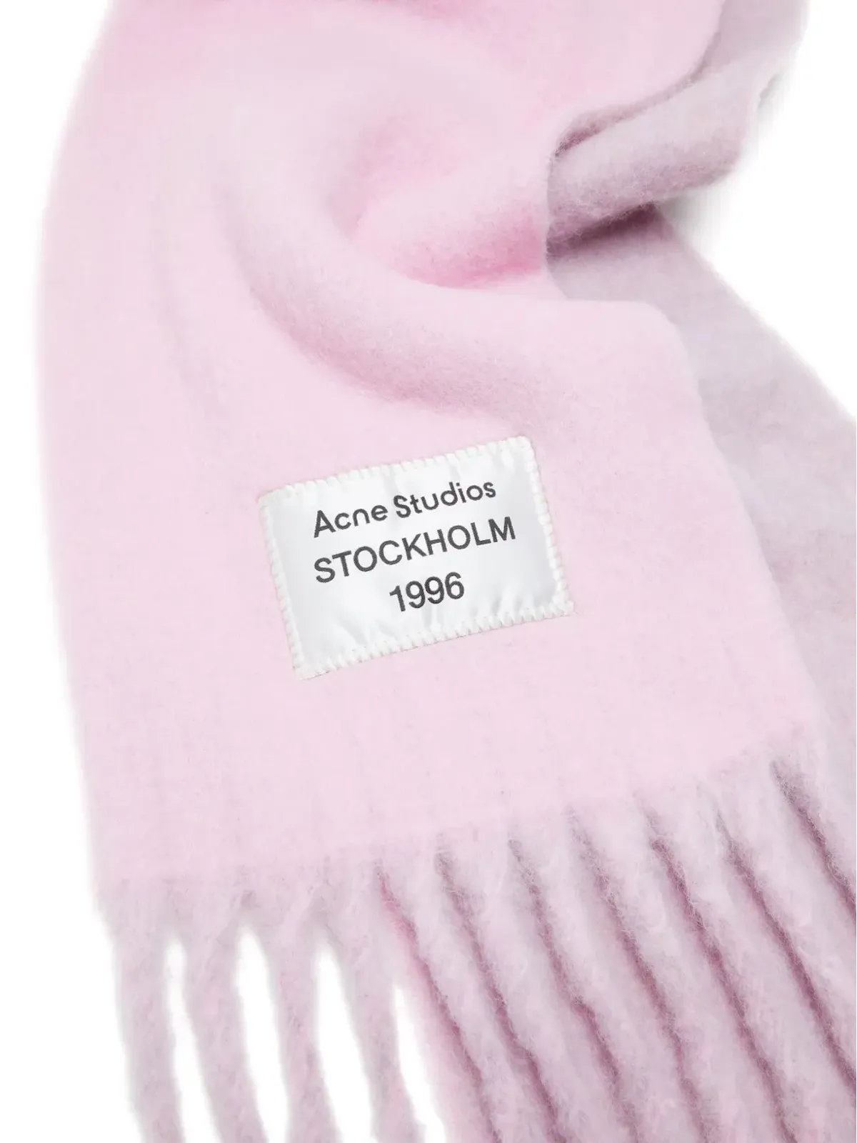 Acne Studios ロゴタグフリンジスカーフ - 画像2