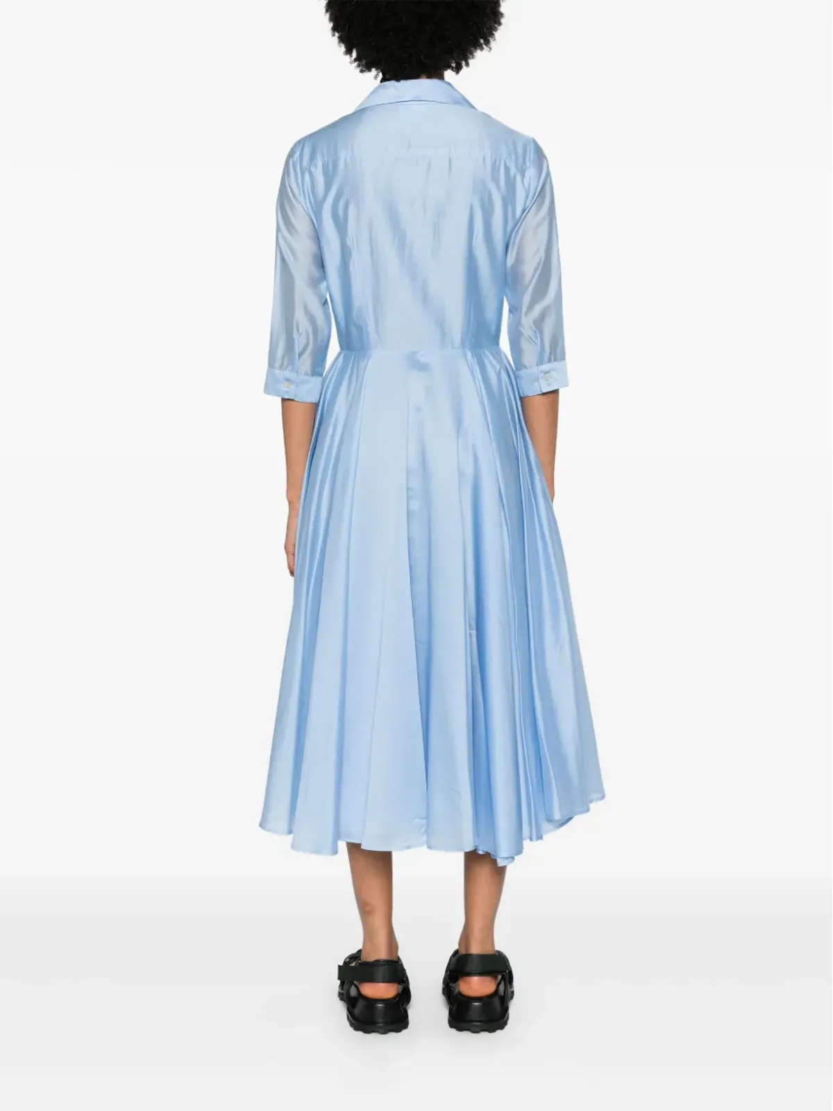 DRHOPE flared midi shirtdress - Blue - 画像4
