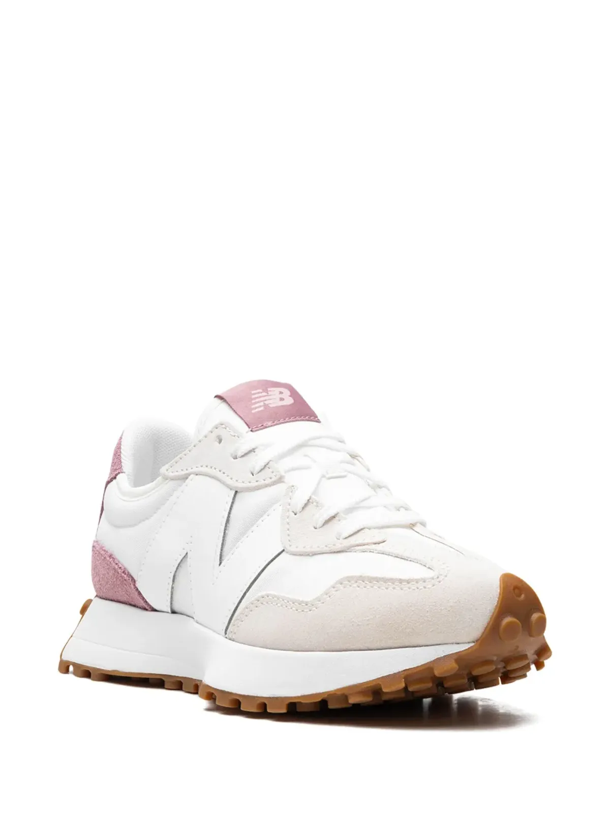 New Balance 327 ホワイト/ピンク スニーカー - 画像2