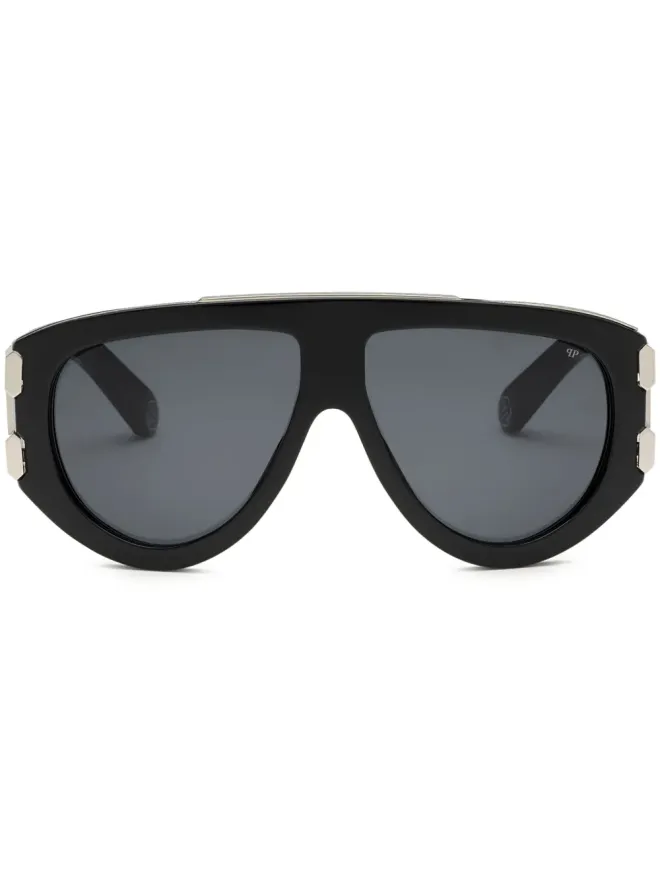 Philipp Plein Eyewear Philipp Plein Eyewear Plein Eagle pilot-frame sunglasses - Blackの商品画像