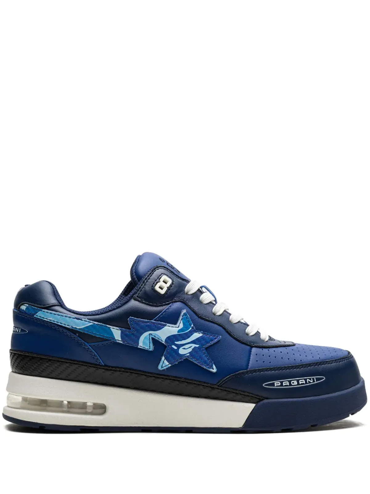 A BATHING APE® x Pagani Roadsta Navy ABC Camo スニーカー - 画像1