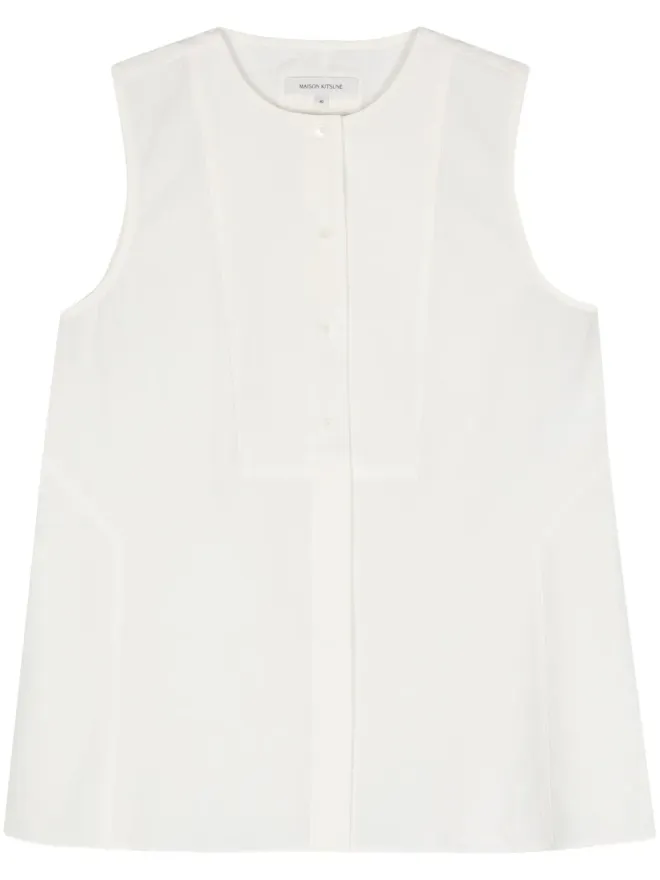 Maison Kitsuné Maison Kitsuné シワ加工ノースリーブシャツ ホワイトの商品画像