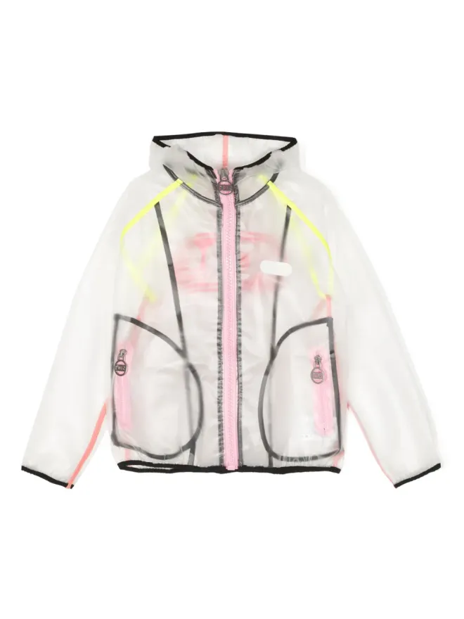 GCDS Kids Gcds Kids ロゴプリント透明フード付きジャケット ピンクの商品画像