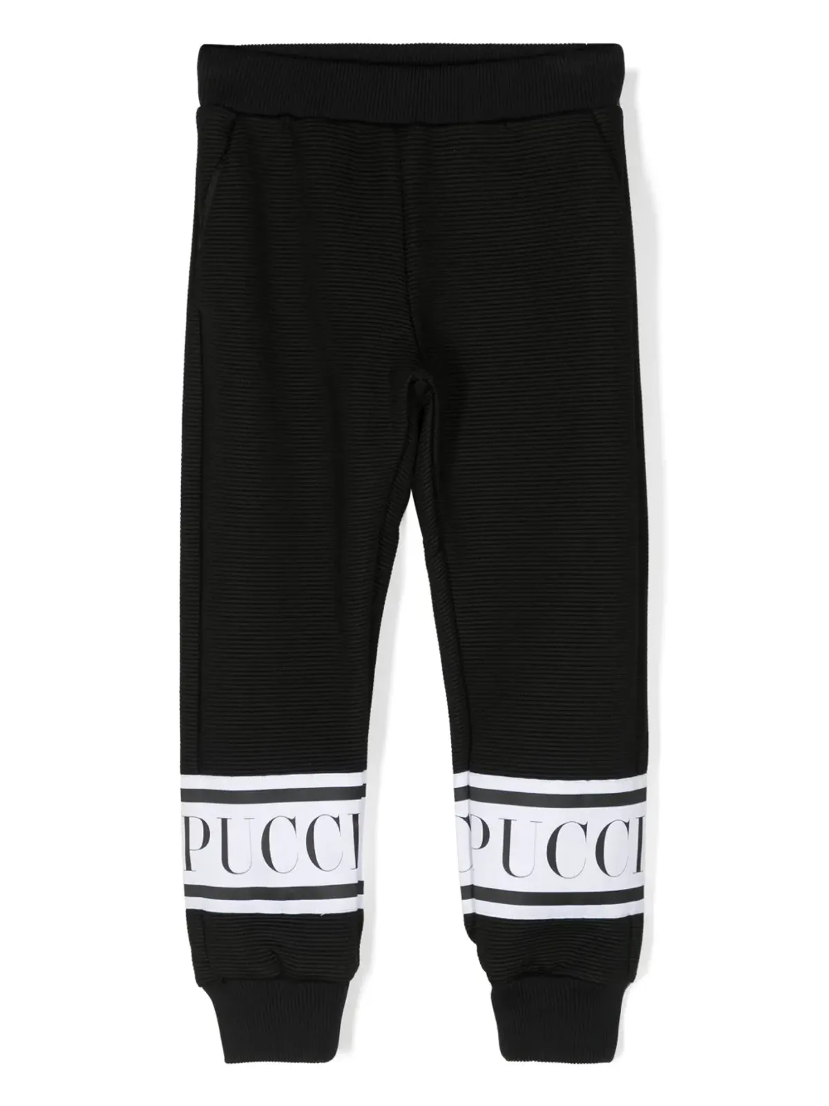 PUCCI Junior ロゴプリントリブ編みトラックパンツ - 画像1