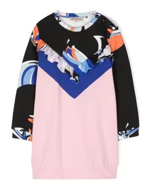 PUCCI Junior 抽象プリント コットン混紡ドレス - サムネイル1