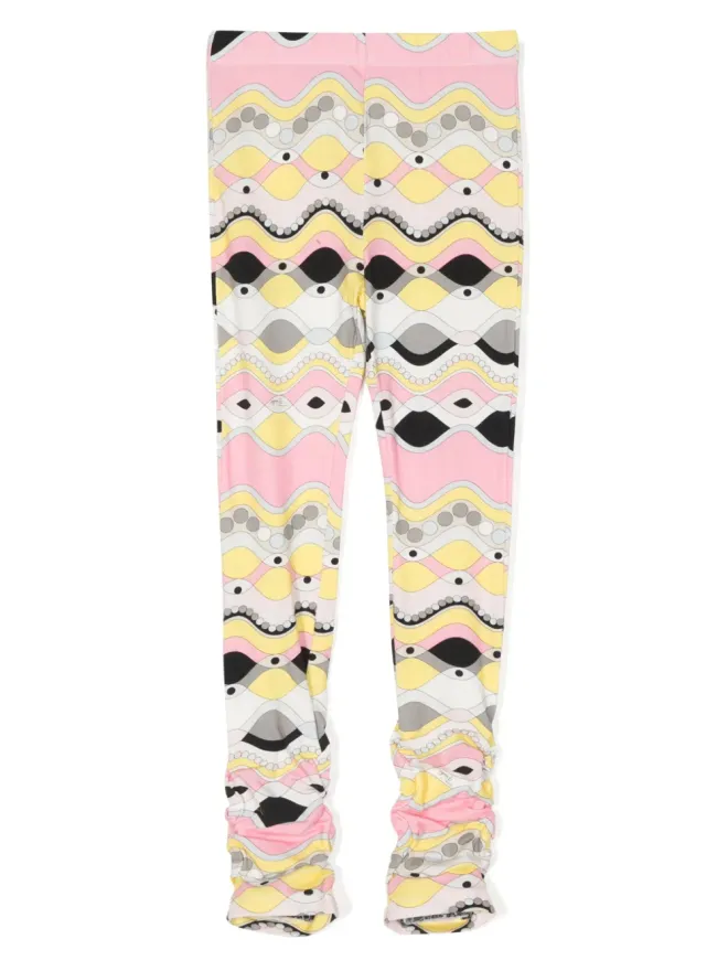 PUCCI Junior PUCCI Junior 幾何学プリント コットン混 レギンス - ピンクの商品画像