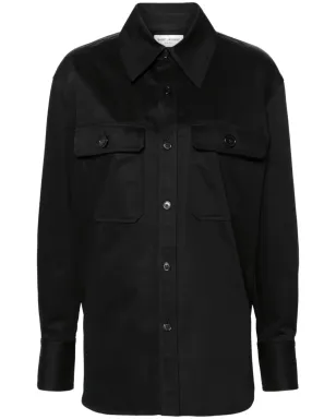Saint Laurent サハリエンヌ ツイル コットン シャツ ブラック - サムネイル1