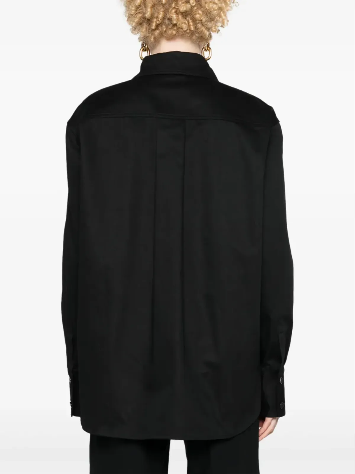 Saint Laurent サハリエンヌ ツイル コットン シャツ ブラック - 画像4