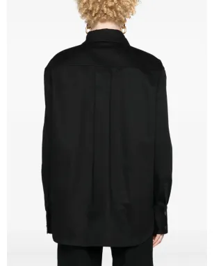Saint Laurent サハリエンヌ ツイル コットン シャツ ブラック - サムネイル4