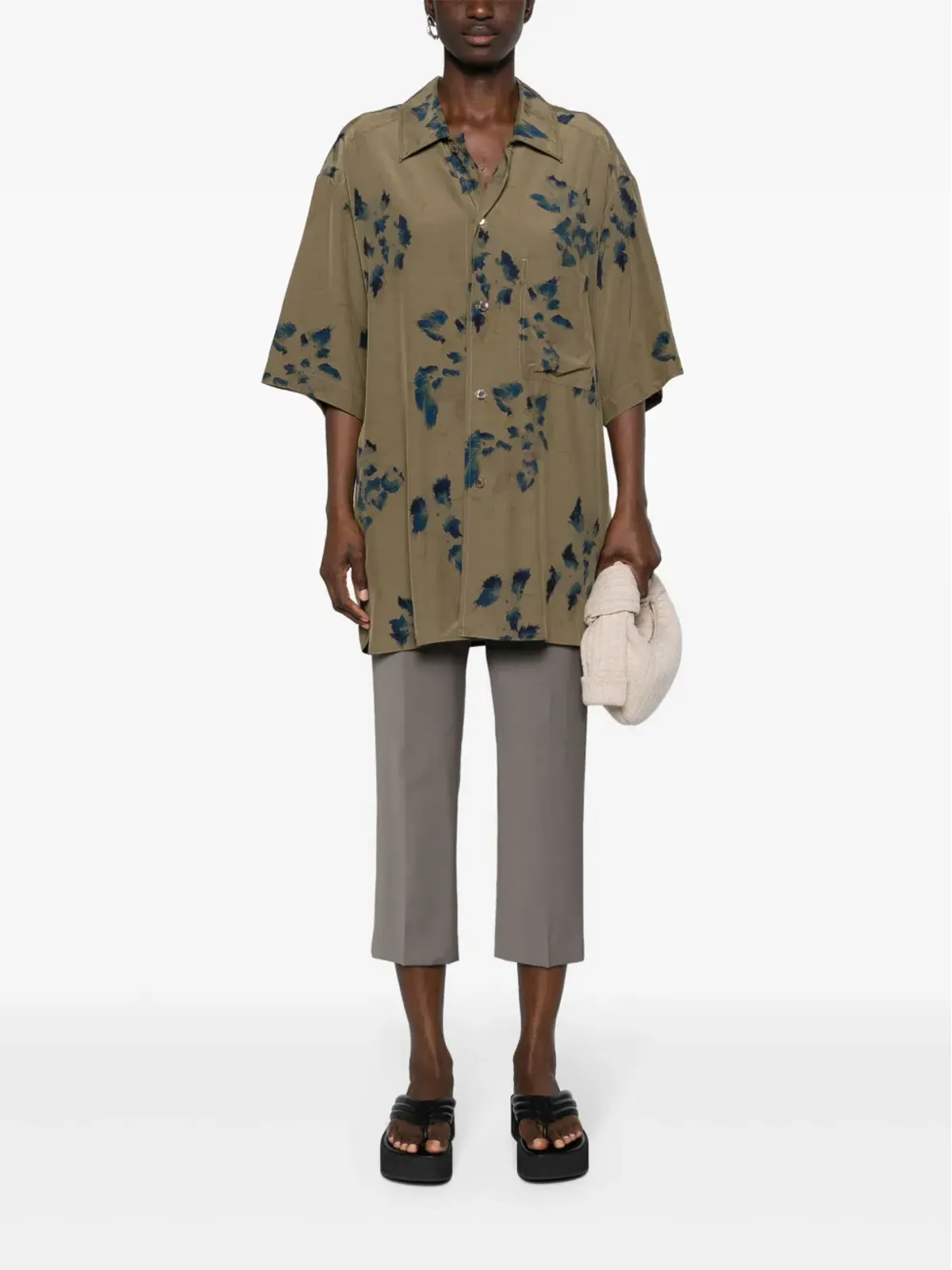 LEMAIRE 花柄プリント スプレッドカラーシャツ - 画像3