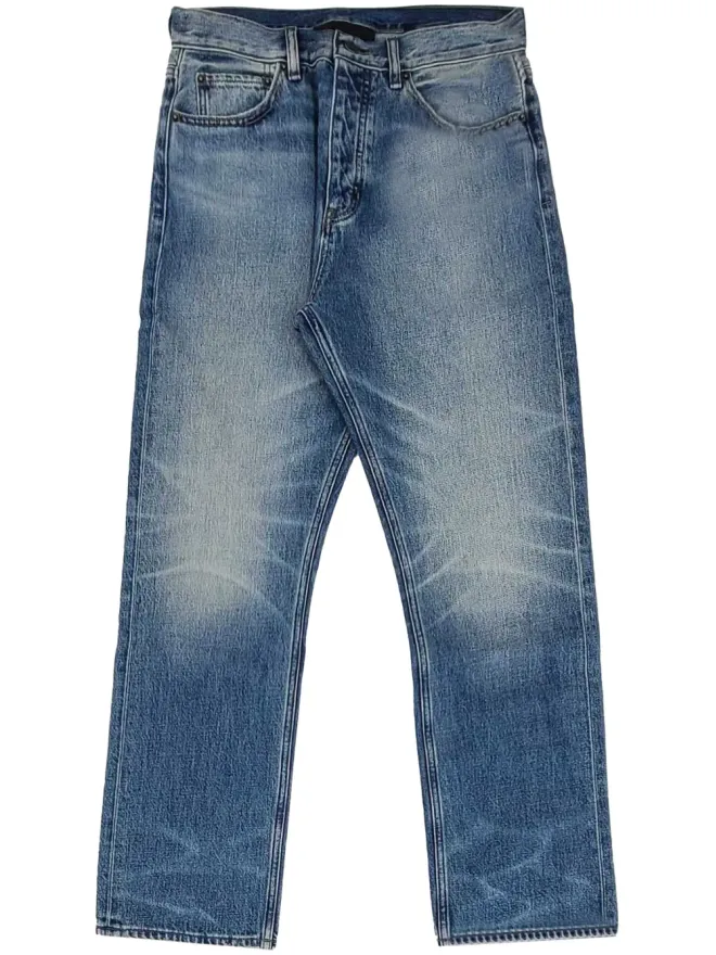 Fear of God ESSENTIALS FEAR OF GOD ESSENTIALS 膝のヒゲ加工が施されたストレートジーンズ - ブルーの商品画像