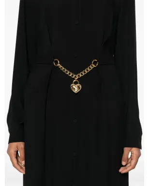 Moschino ハートパドロック付きベルトのシャツドレス - ブラック - サムネイル5