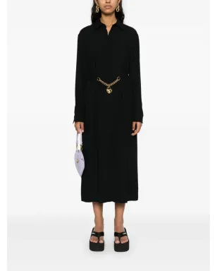 Moschino ハートパドロック付きベルトのシャツドレス - ブラック - サムネイル2