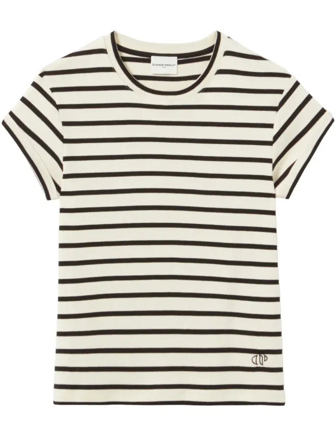 Claudie Pierlot Claudie Pierlot ストライプ柄の半袖Tシャツの商品画像
