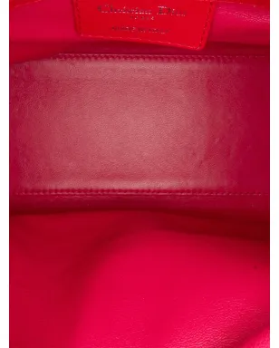 Christian Dior ビンテージ 2013年 ミディアム ツートーン ラムスキン キャナージュ レディ サッチェル オレンジ - サムネイル5