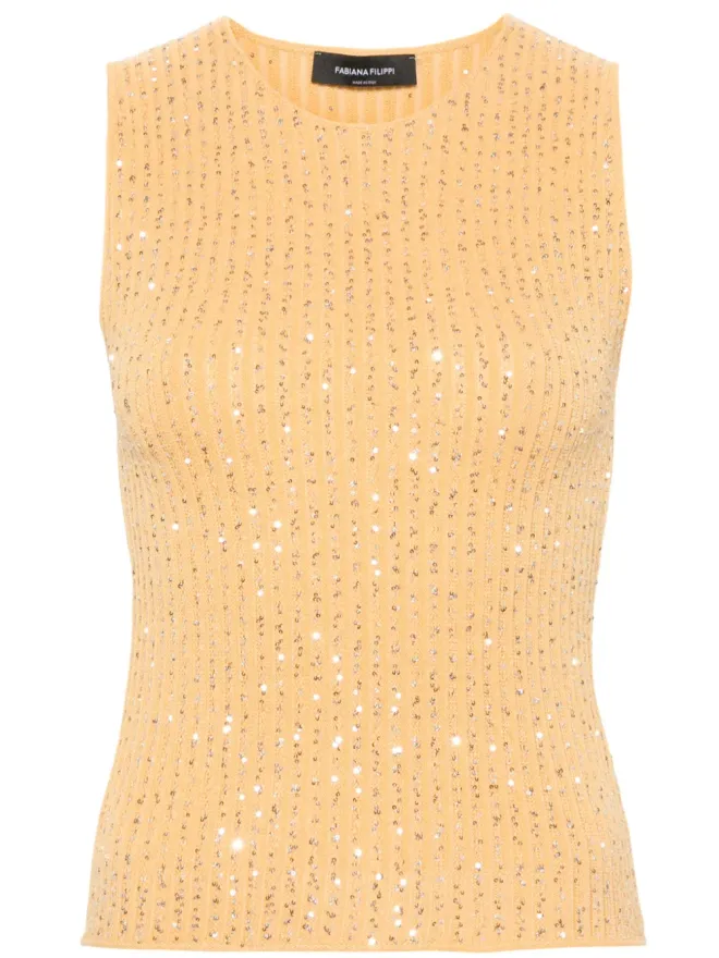 Fabiana Filippi Fabiana Filippi スパンコール装飾のタンクトップの商品画像