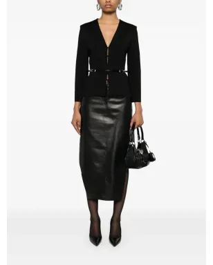 Givenchy Voyou ベルト付きジャケット - ブラック - サムネイル2